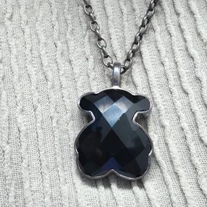 TOUS Onyx Bear Pendant and Chain